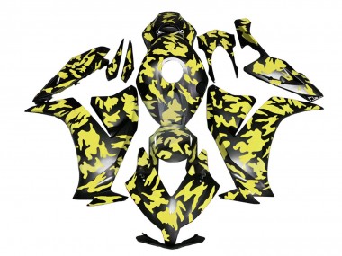 Custom 2012-2016 Honda CBR1000RR Motorcycle Fairings - Yellow Grey Black Camouflage UK