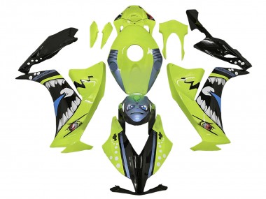 Custom 2012-2016 Honda CBR1000RR Motorcycle Fairings - Light Green Blue Glossy Black Shark UK