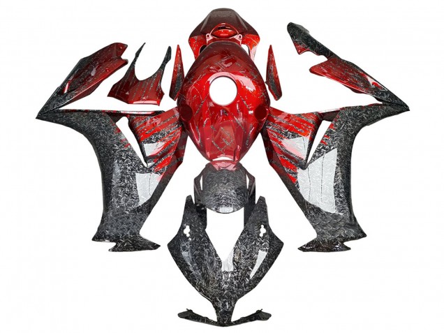 2012-2016 Honda CBR1000RR Motorcycle Fairings - Red Black Forged Carbon Fiber UK