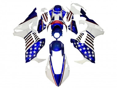Custom 2017-2023 Honda CBR1000RR Motorcycle Fairings - White Blue Red Star UK