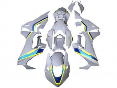 Custom 2017-2023 Honda CBR1000RR Motorcycle Fairings - White Blue Yellow UK