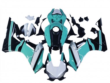 Custom 2017-2023 Honda CBR1000RR Motorcycle Fairings - White Light Blue Glossy Black UK