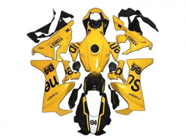Custom 2017-2023 Honda CBR1000RR Motorcycle Fairings - Yellow Glossy Black Supreme 84 UK