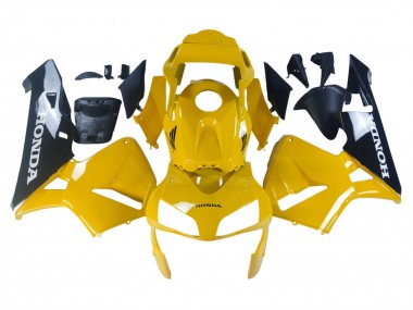 Custom 2003-2004 Honda CBR600RR Motorcycle Fairings - Yellow Glossy Black UK