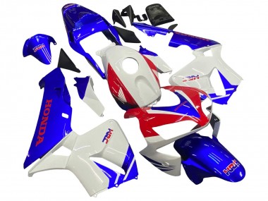 Custom 2003-2004 Honda CBR600RR Motorcycle Fairings - White Blue Red HRC UK