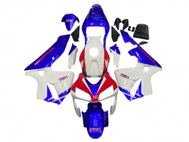 Custom 2003-2004 Honda CBR600RR Motorcycle Fairings - White Blue Red HRC UK