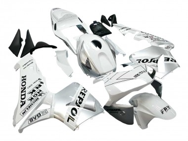 Custom 2003-2004 Honda CBR600RR Motorcycle Fairings - White Silver Black Repsol UK
