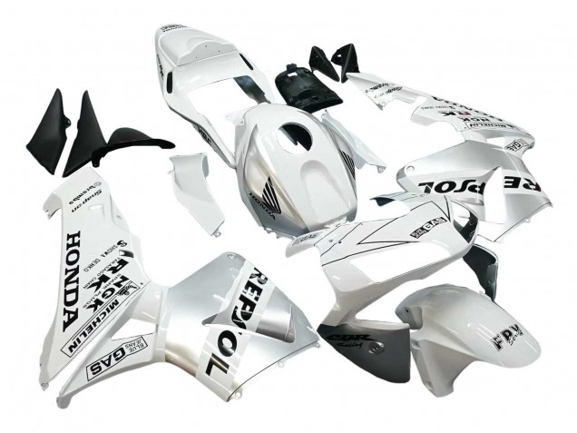 2003-2004 Honda CBR600RR Motorcycle Fairings - White Silver Black Repsol UK