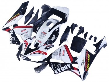 Custom 2003-2004 Honda CBR600RR Motorcycle Fairings - White Red Glossy Black DENSO Rimont UK