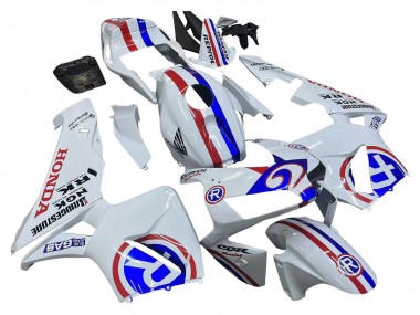 Custom 2003-2004 Honda CBR600RR Motorcycle Fairings - White Red Blue UK