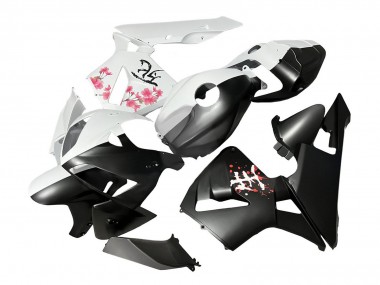 Custom 2005-2006 Honda CBR600RR Motorcycle Fairings - Black White with Cherry Blossom UK