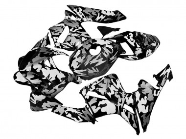 Custom 2005-2006 Honda CBR600RR Motorcycle Fairings - Black White Grey Camouflage UK