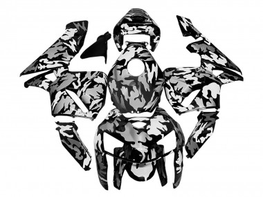 Custom 2005-2006 Honda CBR600RR Motorcycle Fairings - Black White Grey Camouflage UK