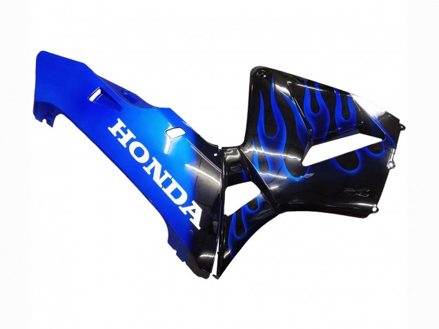 2005-2006 Honda CBR600RR Motorcycle Fairing - Glossy Black Blue Flame UK