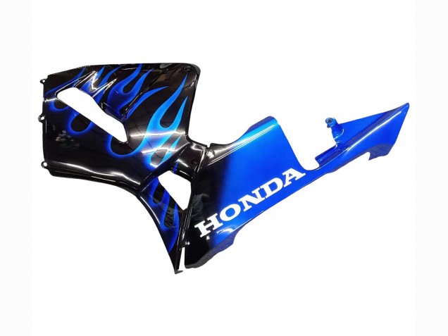 2005-2006 Honda CBR600RR Motorcycle Fairing - Glossy Black Blue Flame UK