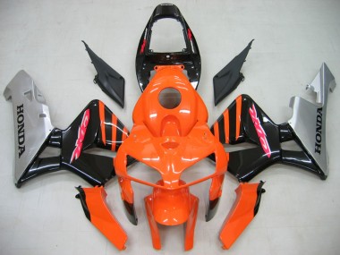 Custom 2005-2006 Honda CBR600RR Motorcycle Fairings - Orange Black Silver UK
