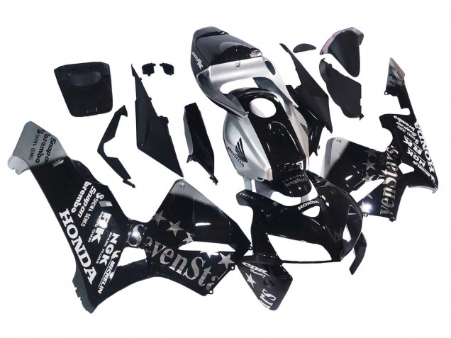 2005-2006 Honda CBR600RR Motorcycle Fairings - Black Silver SevenStars UK