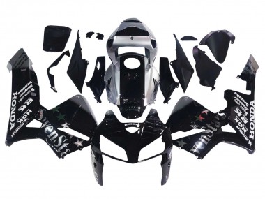 Custom 2005-2006 Honda CBR600RR Motorcycle Fairings - Black Silver SevenStars UK