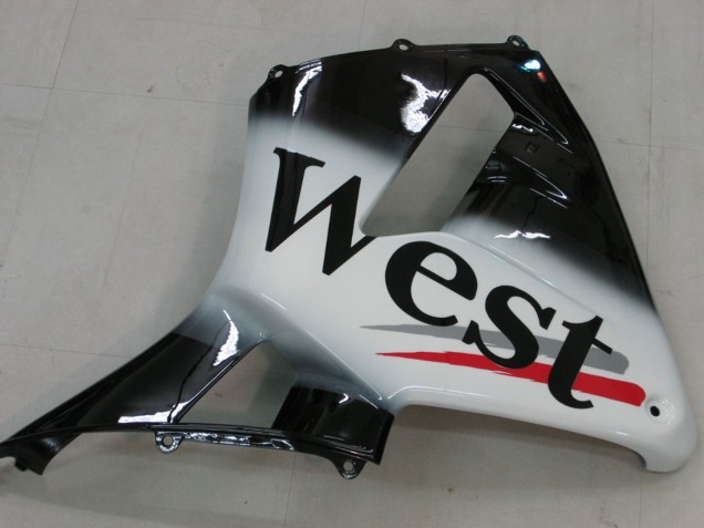 2005-2006 Honda CBR600RR Motorcycle Fairings - Glossy Black White West UK