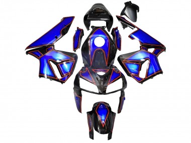 Custom 2005-2006 Honda CBR600RR Motorcycle Fairings - Blue Black with Red Line UK