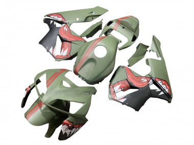 Custom 2005-2006 Honda CBR600RR Motorcycle Fairings - Green Red Shark UK