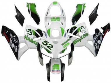 Custom 2005-2006 Honda CBR600RR Motorcycle Fairings - Green White Black hannspree 52 UK