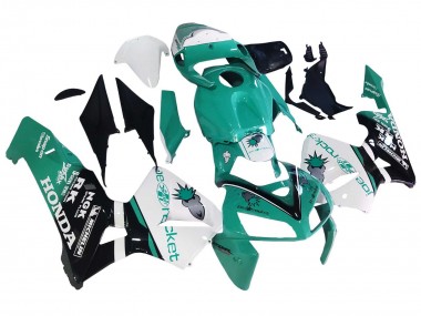 Custom 2005-2006 Honda CBR600RR Motorcycle Fairings - Light Green White Glossy Black Joe Rocket UK