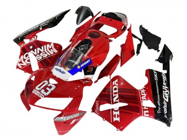Custom 2005-2006 Honda CBR600RR Motorcycle Fairings - Red Black Valsir 03 UK