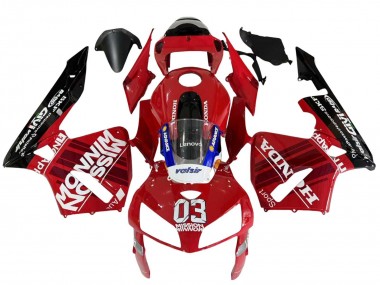 Custom 2005-2006 Honda CBR600RR Motorcycle Fairings - Red Black Valsir 03 UK
