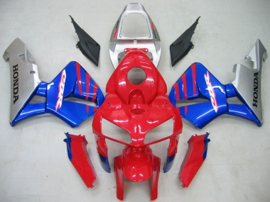 Custom 2005-2006 Honda CBR600RR Motorcycle Fairings - Red Blue Silver UK