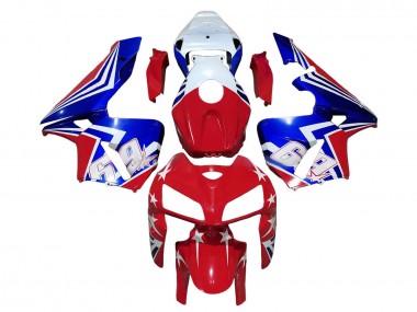 Custom 2005-2006 Honda CBR600RR Motorcycle Fairings - Red White Blue 69 UK