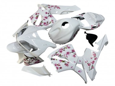 Custom 2005-2006 Honda CBR600RR Motorcycle Fairings - White with Cherry Blossom UK
