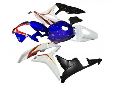 Custom 2007-2008 Honda CBR600RR Motorcycle Fairings - White Blue Red Glossy Black UK