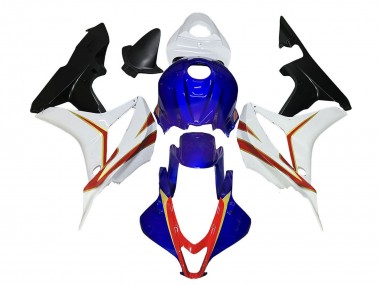 Custom 2007-2008 Honda CBR600RR Motorcycle Fairings - White Blue Red Glossy Black UK