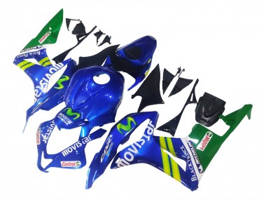 Custom 2007-2008 Honda CBR600RR Motorcycle Fairings - Blue Green MoviStar Castrol UK