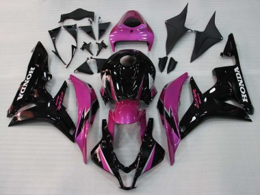 Custom 2007-2008 Honda CBR600RR Motorcycle Fairings - Pink Glossy Black Racing UK