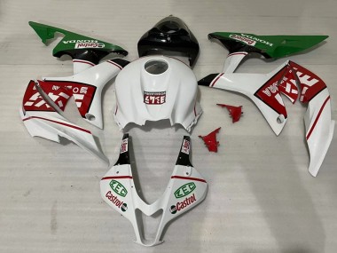 Custom 2007-2008 Honda CBR600RR Motorcycle Fairings - White Green Red Castrol UK