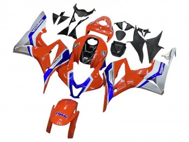 Custom 2007-2008 Honda CBR600RR Motorcycle Fairings - Silver Blue Red HRC UK