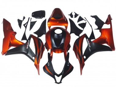 Custom 2007-2008 Honda CBR600RR Motorcycle Fairing - Orange Matte Black UK