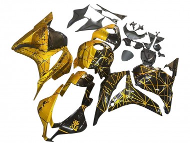 Custom 2009-2012 Honda CBR600RR Motorcycle Fairings - Gold Glossy Black UK