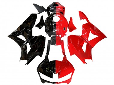Custom 2013-2023 Honda CBR600RR Motorcycle Fairings - Glossy Black Red Split UK