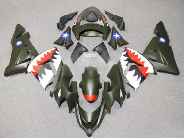 Custom 2004-2005 Kawasaki ZX10R Motorcycle Fairings - Silver Black Ninja UK