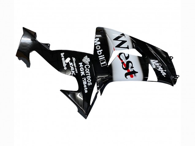 2006-2007 Kawasaki ZX10R Motorcycle Fairings - Glossy Black White West UK