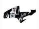 2006-2007 Kawasaki ZX10R Motorcycle Fairings - Glossy Black White West UK