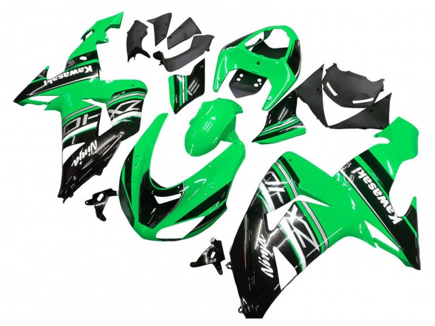 2006-2007 Kawasaki ZX10R Motorcycle Fairing Kits - Green White Black UK