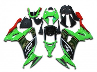 Custom 2006-2007 Kawasaki ZX10R Motorcycle Fairings - Green Red Black UK