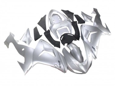 Custom 2006-2007 Kawasaki ZX10R Motorcycle Fairings - Silver Black Ninja UK