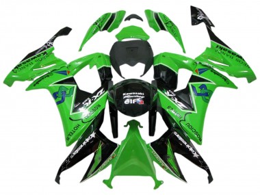 Custom 2008-2010 Kawasaki ZX10R Motorcycle Fairings - Green Glossy Black Rosciou Hotels UK