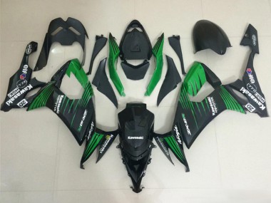 Custom 2008-2010 Kawasaki ZX10R Motorcycle Fairings - Matte Black Green UK