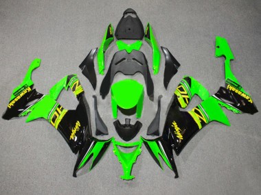 Custom 2008-2010 Kawasaki ZX10R Motorcycle Fairings - Green Glossy Black Yellow UK